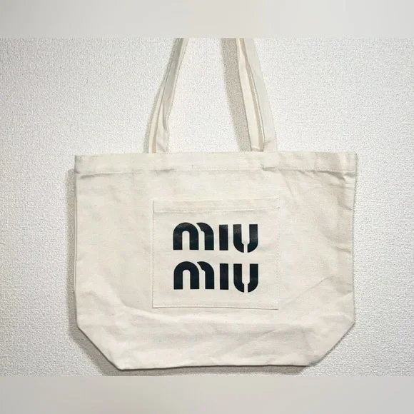 MIU MIU Limited Edition White Canvas Tote - Picture 1 of 5
